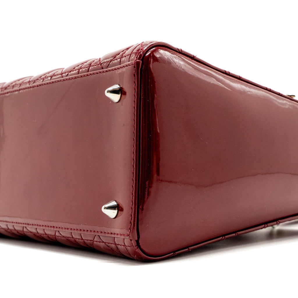 DIOR MEDIUM LADY DIOR PATENT RED SHW