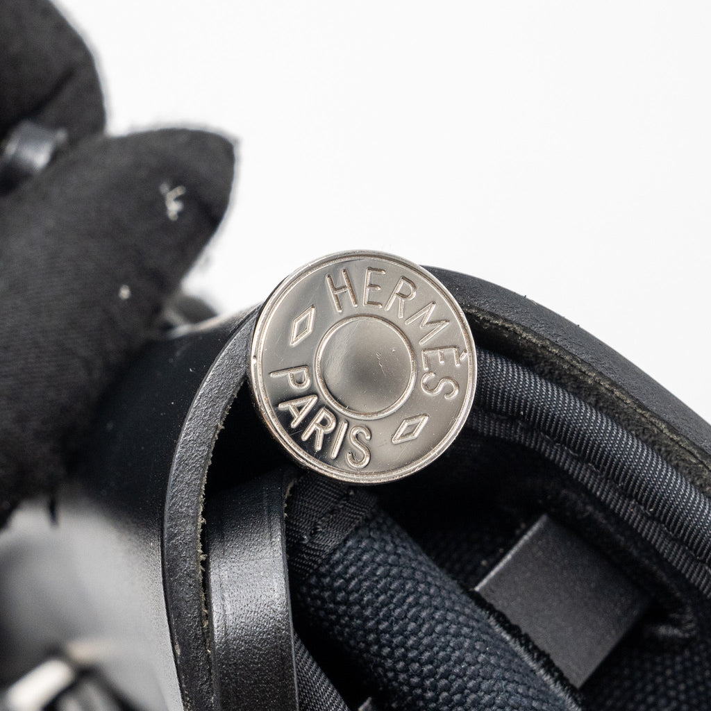 HERMES HERBAG 31 ZIP BAG CANVAS/ HUNTER BLACK SHW