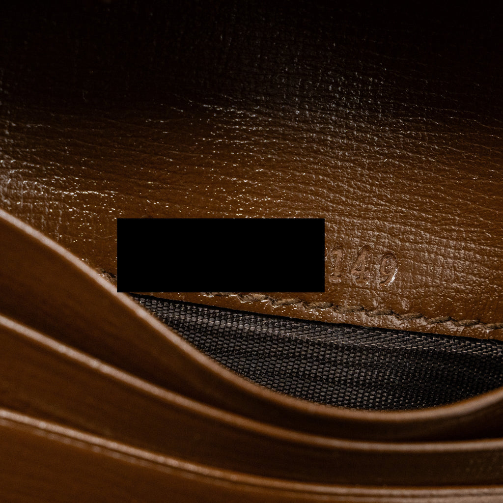 GUCCI HORSEBIT 1955 CARD CASE WALLET GG SUPREME CANVAS/ CALFSKIN BROWN GHW