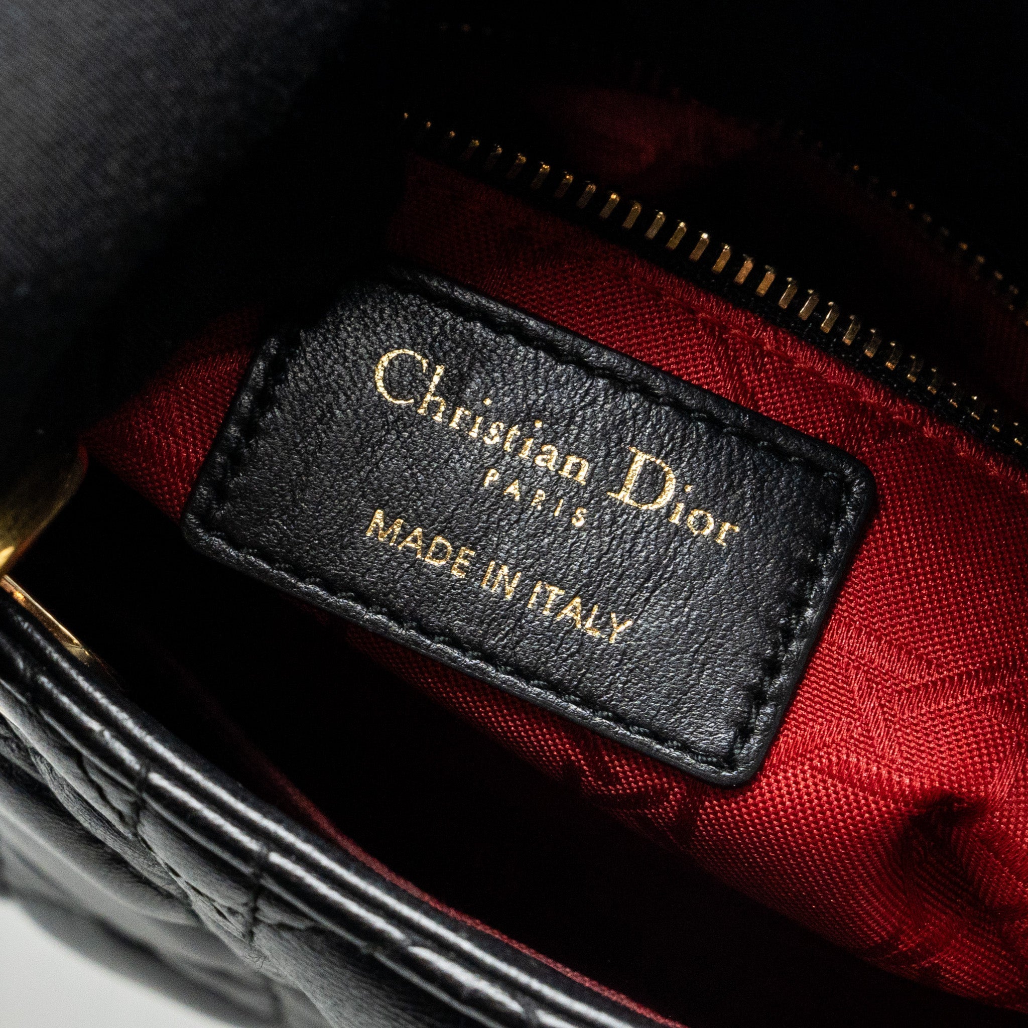 DIOR SMALL MY ABC LADY DIOR LAMBSKIN BLACK GHW