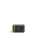 CHANEL LONG VANITY DETAILED GEM CHAIN LAMBSKIN BLACK GHW (MICROCHIP)