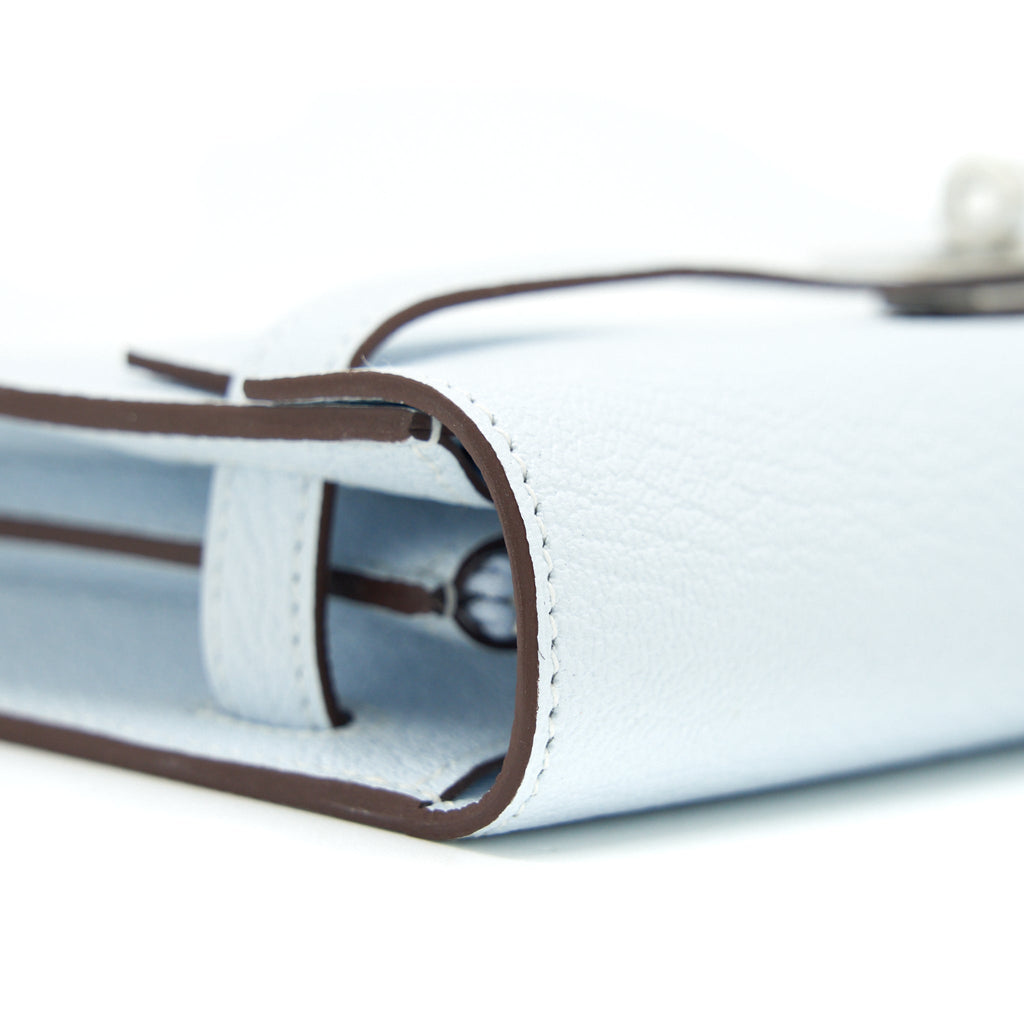 HERMES CLASSIC KELLY TO GO CHEVRE MYSORE BLUE BRUME SHW