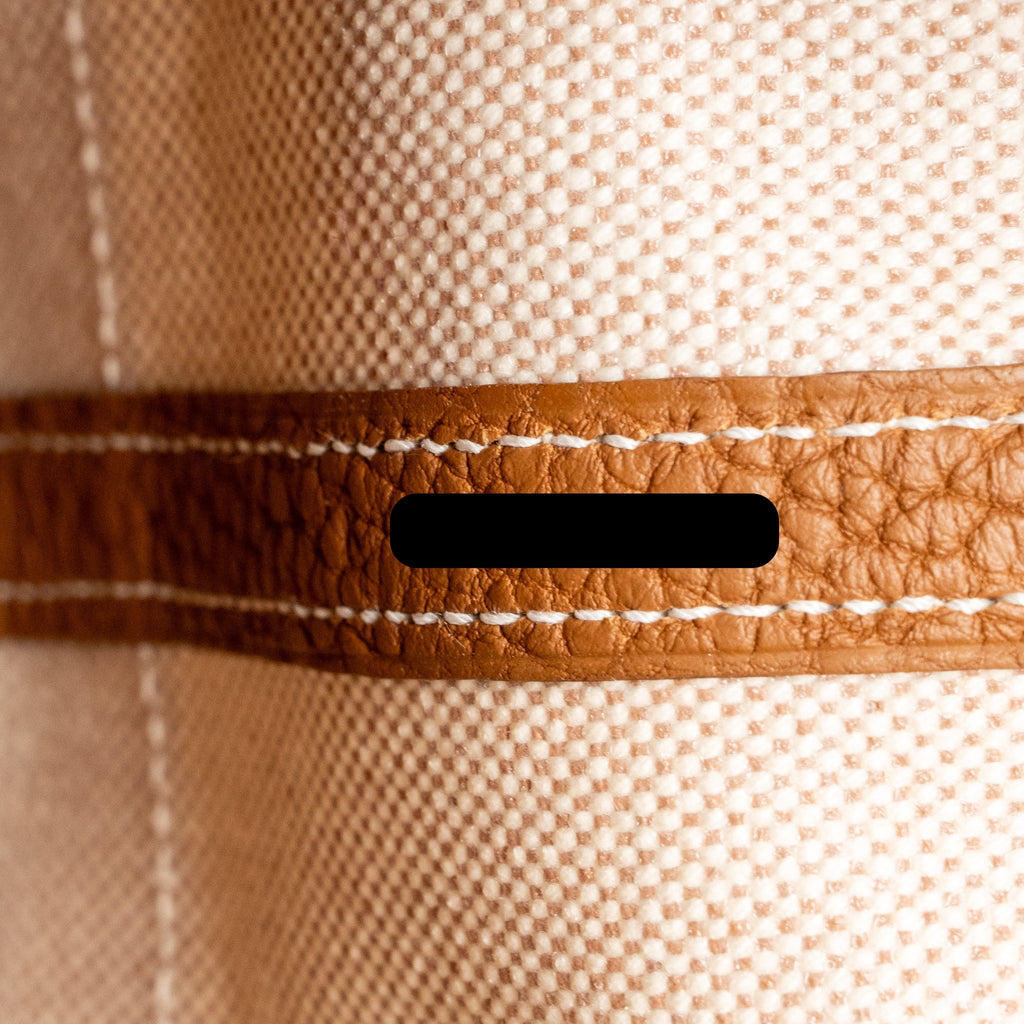 HERMES NEO GARDEN PARTY 23 CANVAS/NEGONDA ECRU-BEIGE/GOLD SHW