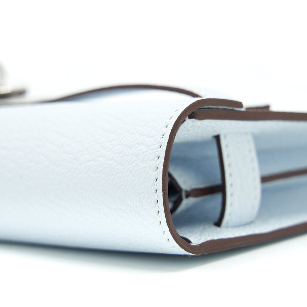 HERMES CLASSIC KELLY TO GO CHEVRE MYSORE BLUE BRUME SHW