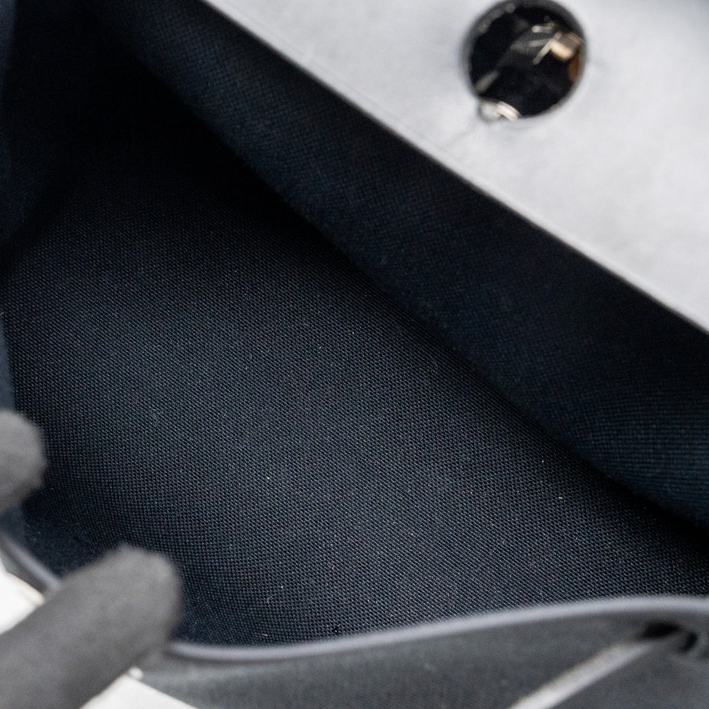 HERMES HERBAG 31 ZIP BAG CANVAS/ HUNTER BLACK SHW