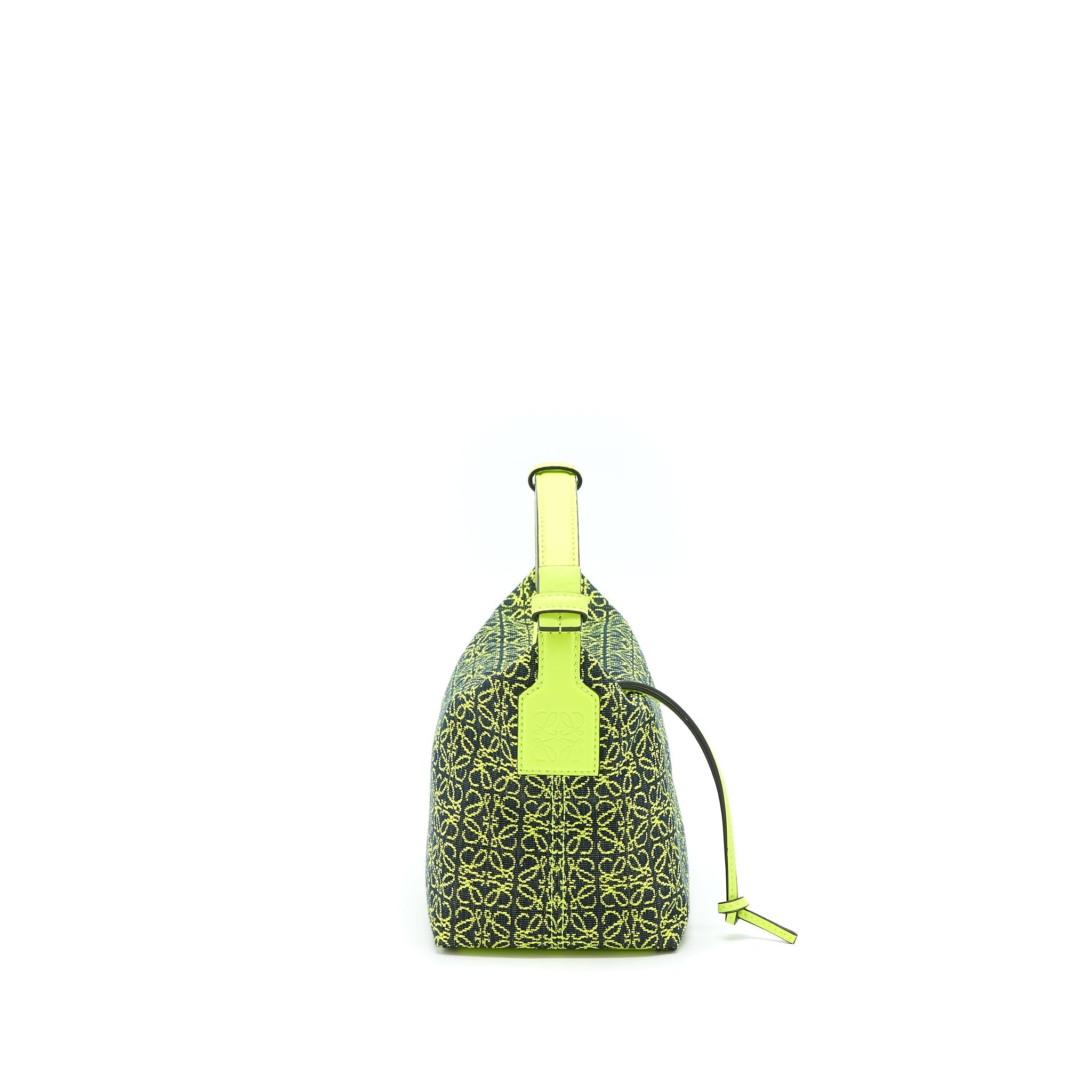 LOEWE SMALL CUBI BAG ANAGRAM JACQUARD CANVAS/LEATHER AMARILLO SHW