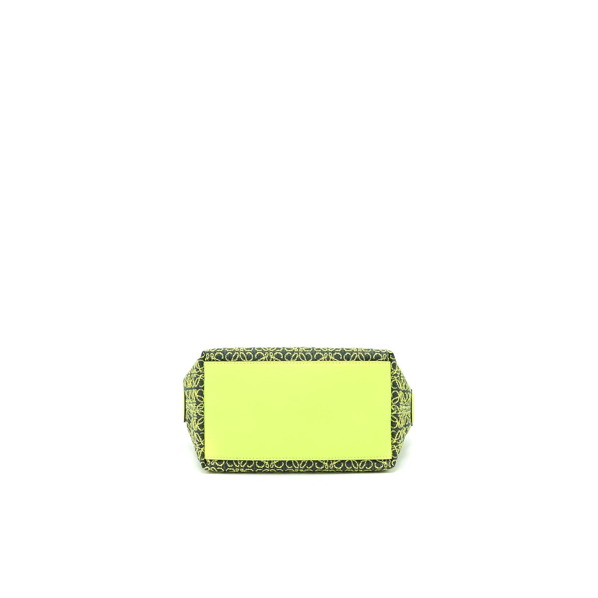 LOEWE SMALL CUBI BAG ANAGRAM JACQUARD CANVAS/LEATHER AMARILLO SHW