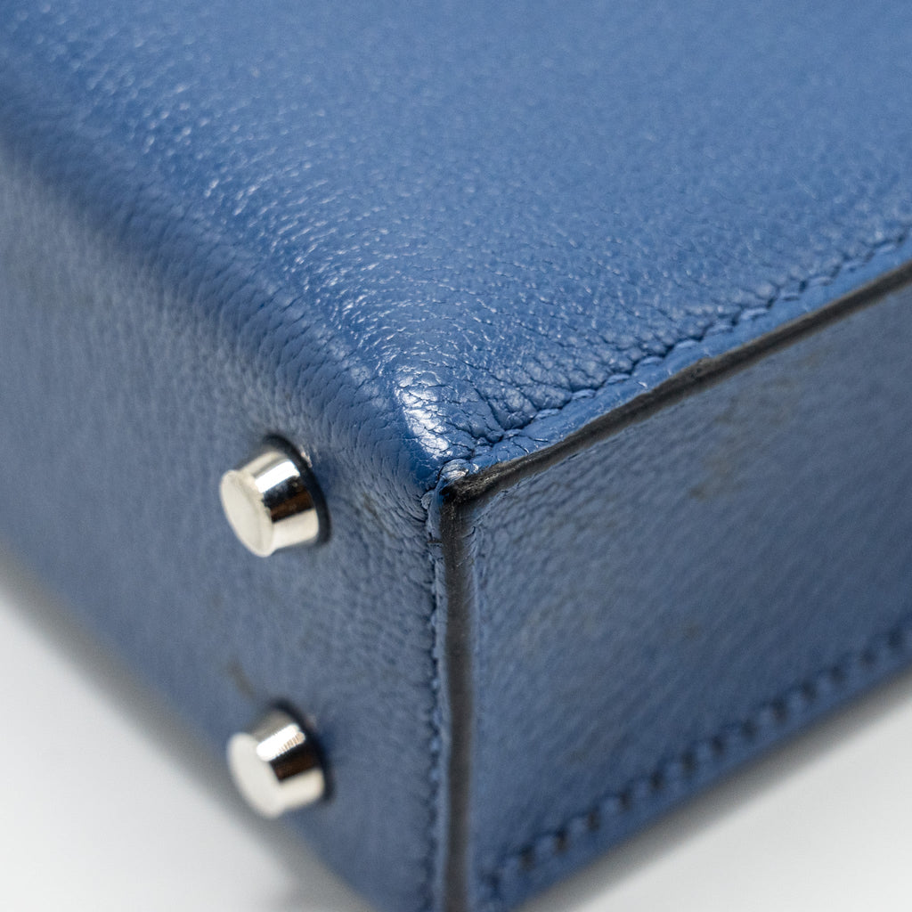 HERMES MINI VERROU CHÈVRE MYSORE BLUE BRIGHTON SHW