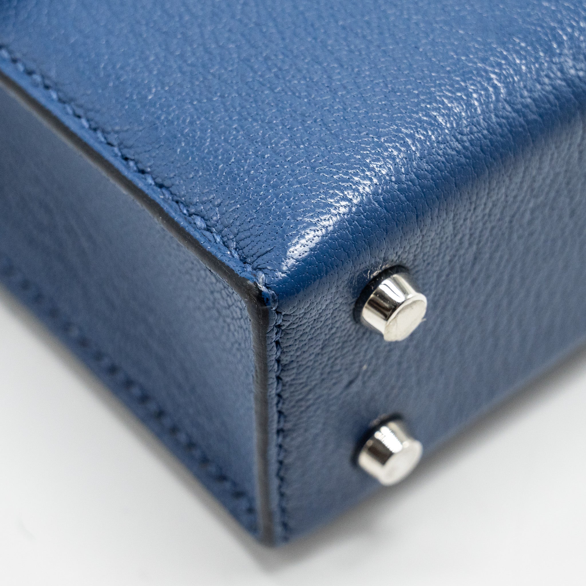 HERMES MINI VERROU CHÈVRE MYSORE BLUE BRIGHTON SHW