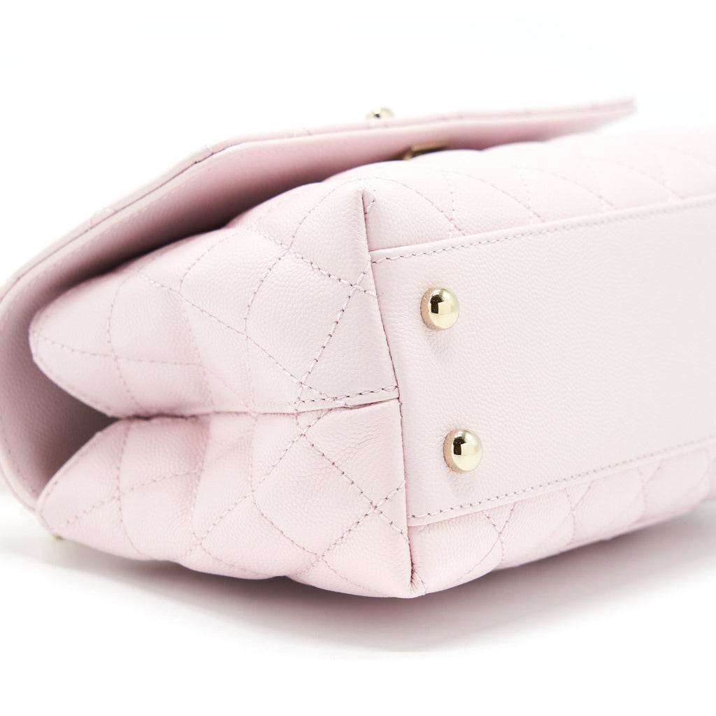 CHANEL SMALL COCO HANDLE CAVIAR LIGHT PINK NG750 LGHW(MICROCHIP)