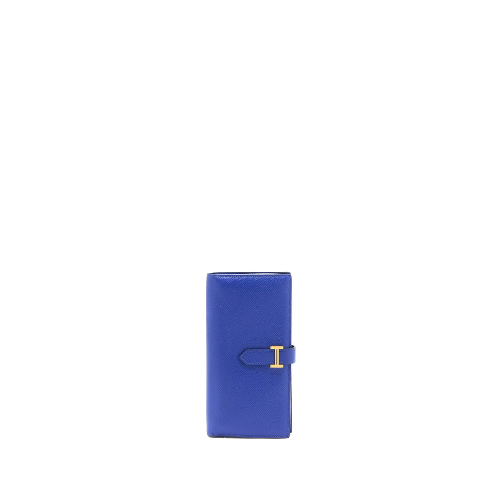 HERMES BEARN LONG WALLET EPSOM BLUE ELECTRIC GHW