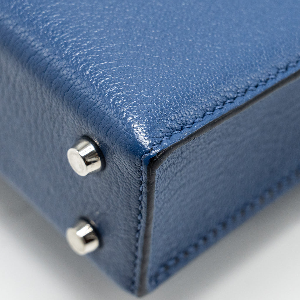 HERMES MINI VERROU CHÈVRE MYSORE BLUE BRIGHTON SHW