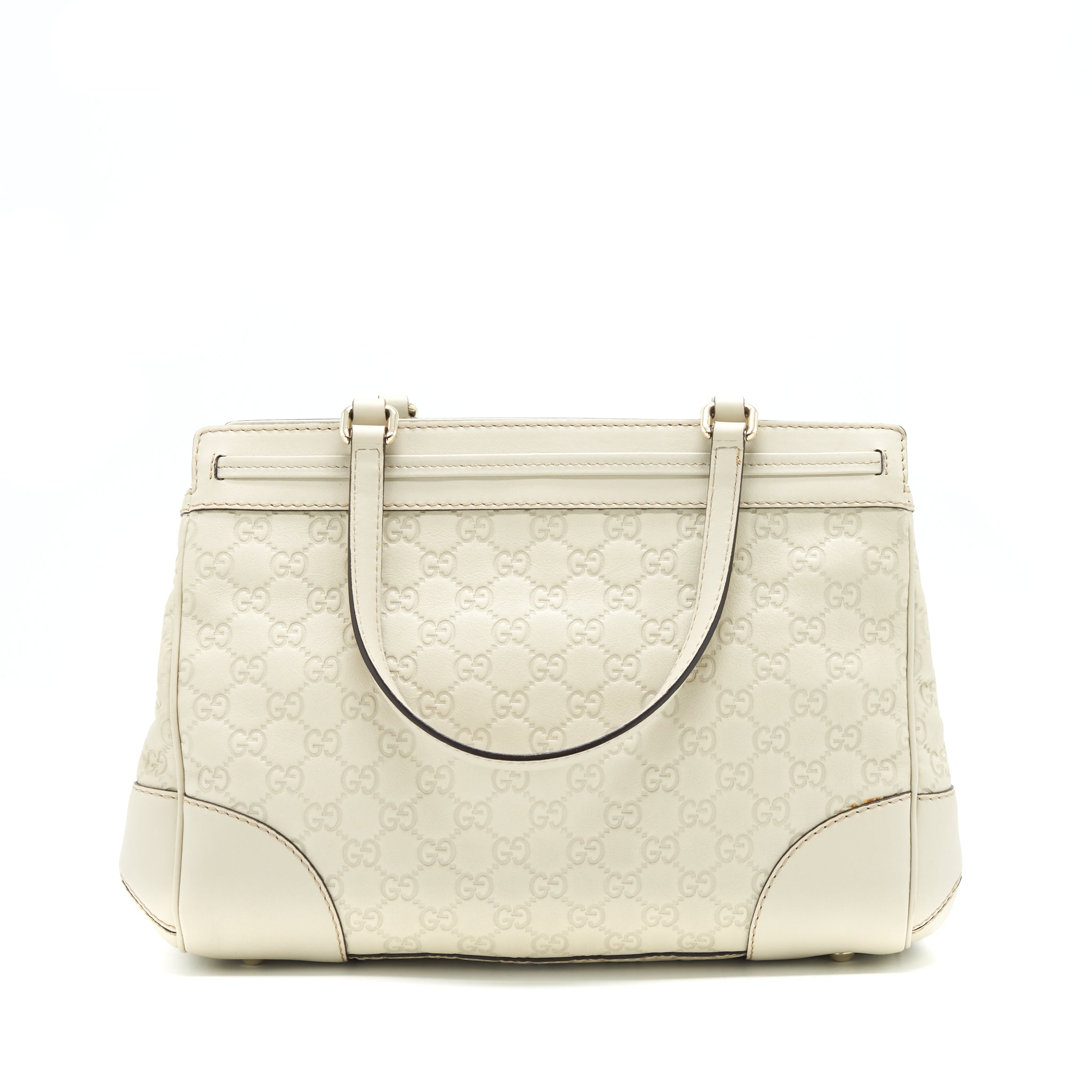 GUCCI INTERLOCK PATTERN TOTE BAG LIGHT GREY