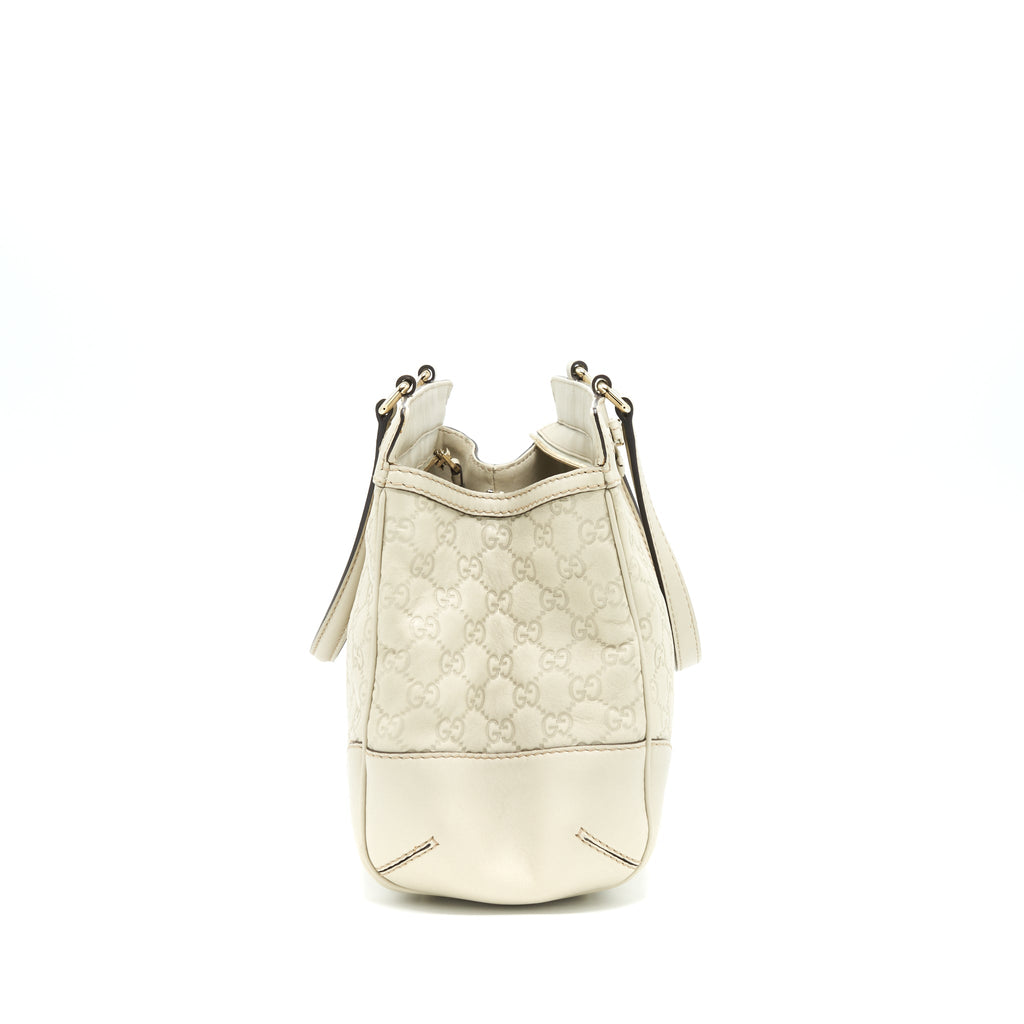 GUCCI INTERLOCK PATTERN TOTE BAG LIGHT GREY