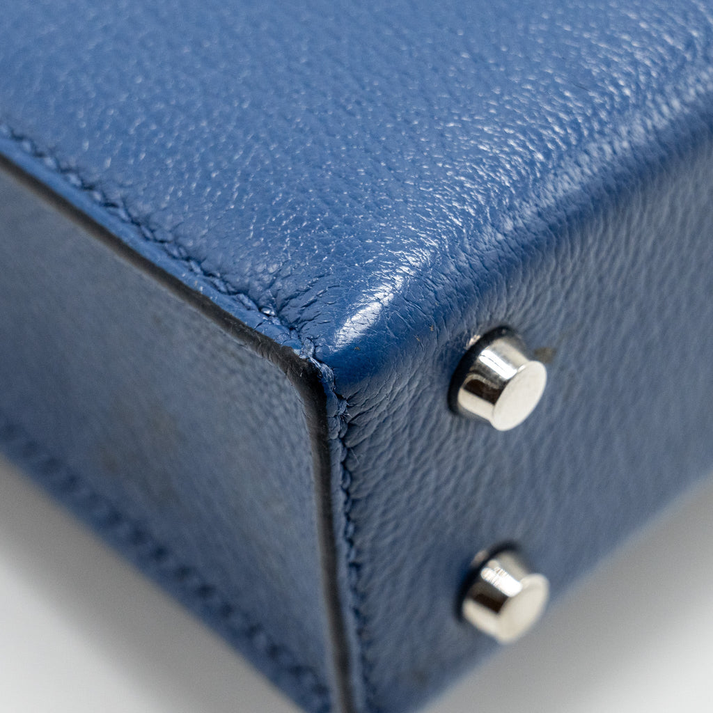 HERMES MINI VERROU CHÈVRE MYSORE BLUE BRIGHTON SHW
