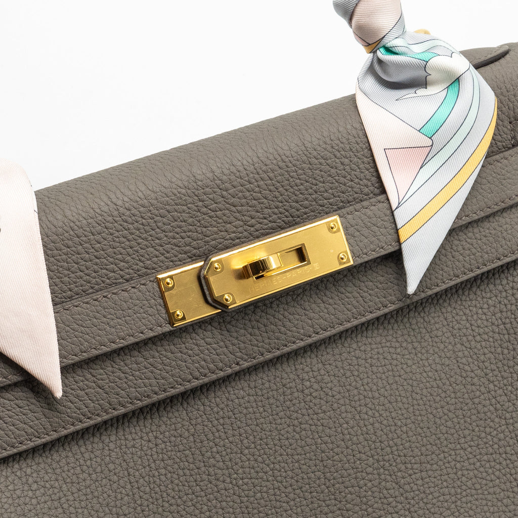HERMES KELLY 28 TOGO GRIS ETAIN GHW