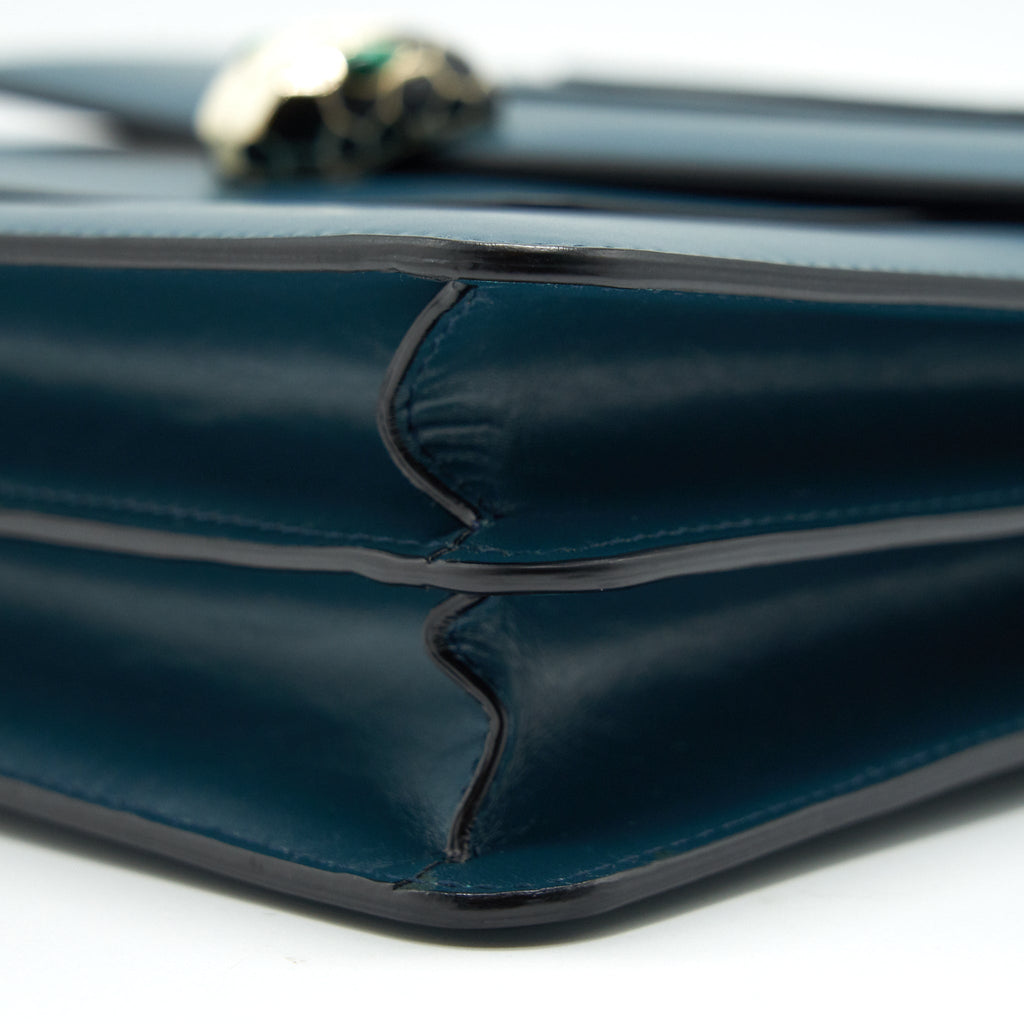 BVLGARI SERPENTI FOREVER TOP HANDLE BAG DARK GREEN