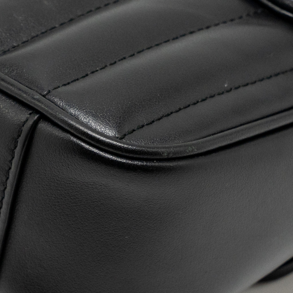 GUCCI SMALL GG MARMONT SHOULDER BAG CALFSKIN BLACK SHW