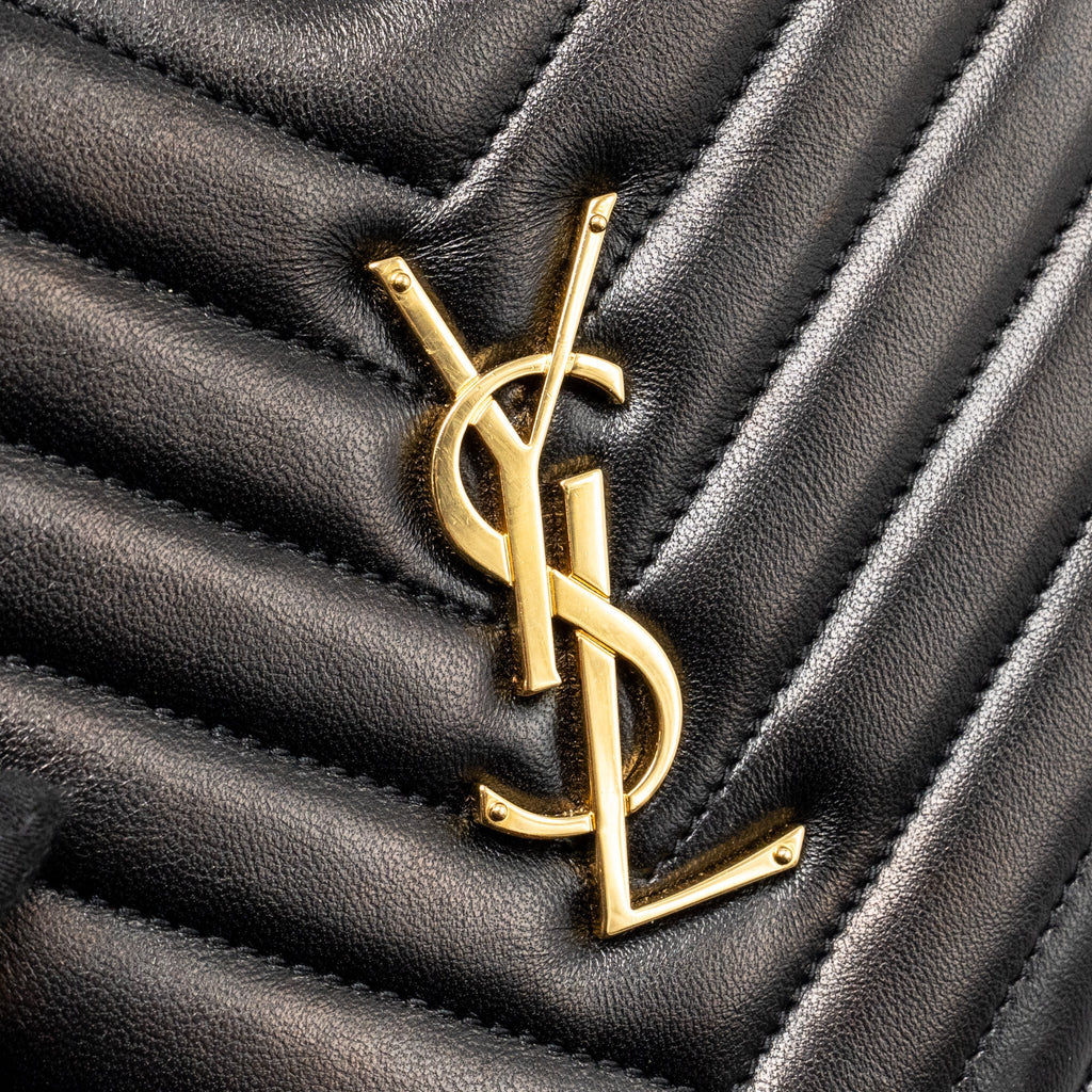 SAINT LAURENT/YSL LOVE HEART CHAIN BAG LAMBSKIN BLACK GHW