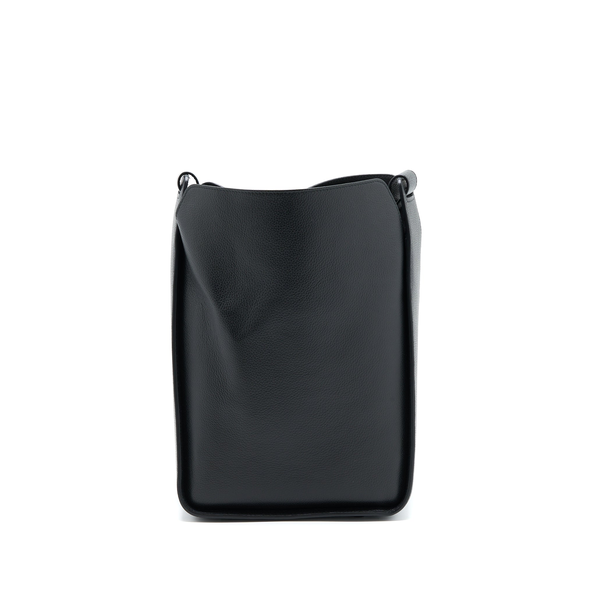 BALENCIAGA TOOL 2.0 NORTH-SOUTH TOTE BAG CALFSKIN BLACK WITH BLACK HARDWARE