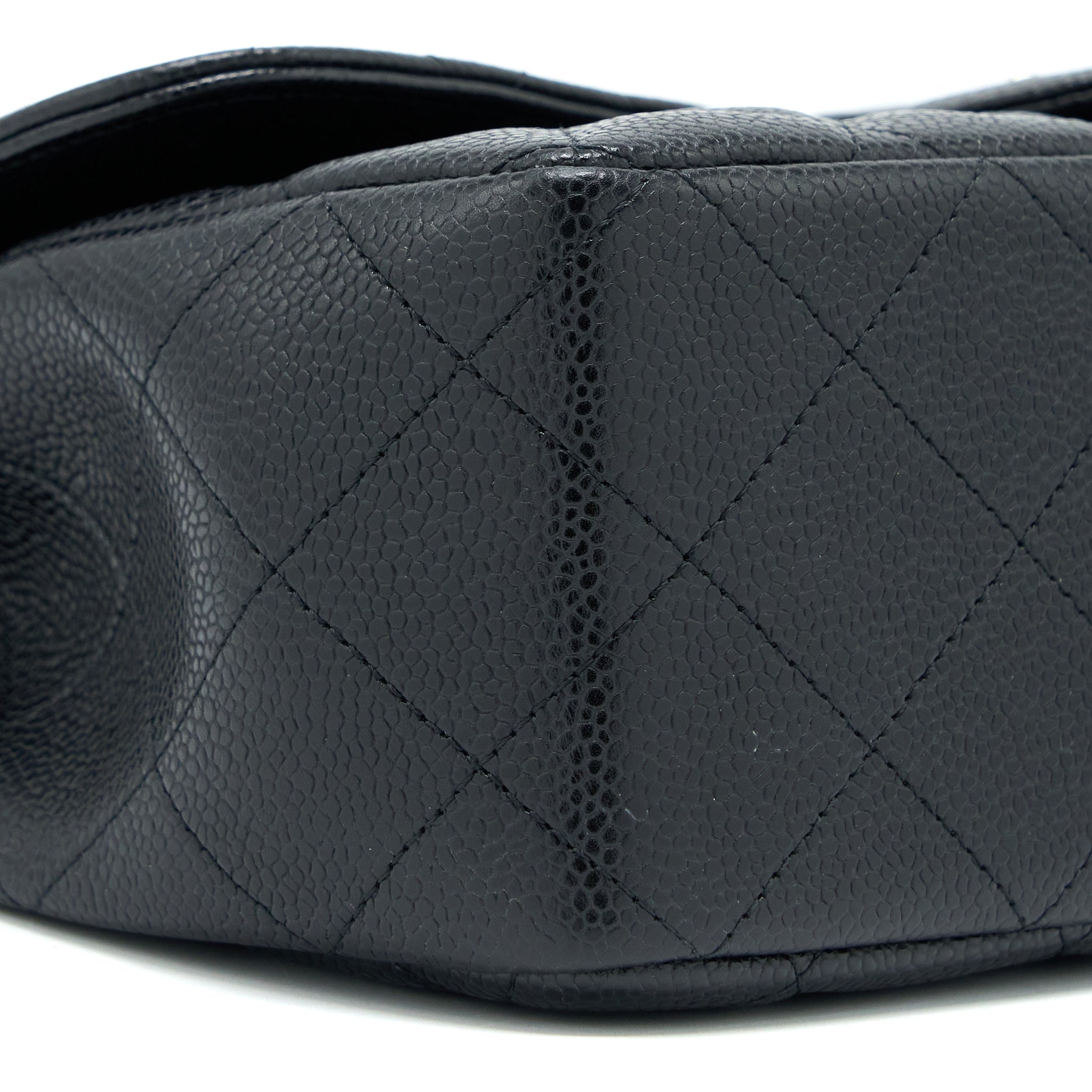 CHANEL JUMBO SINGLE FLAP BAG CAVIAR BLACK SHW