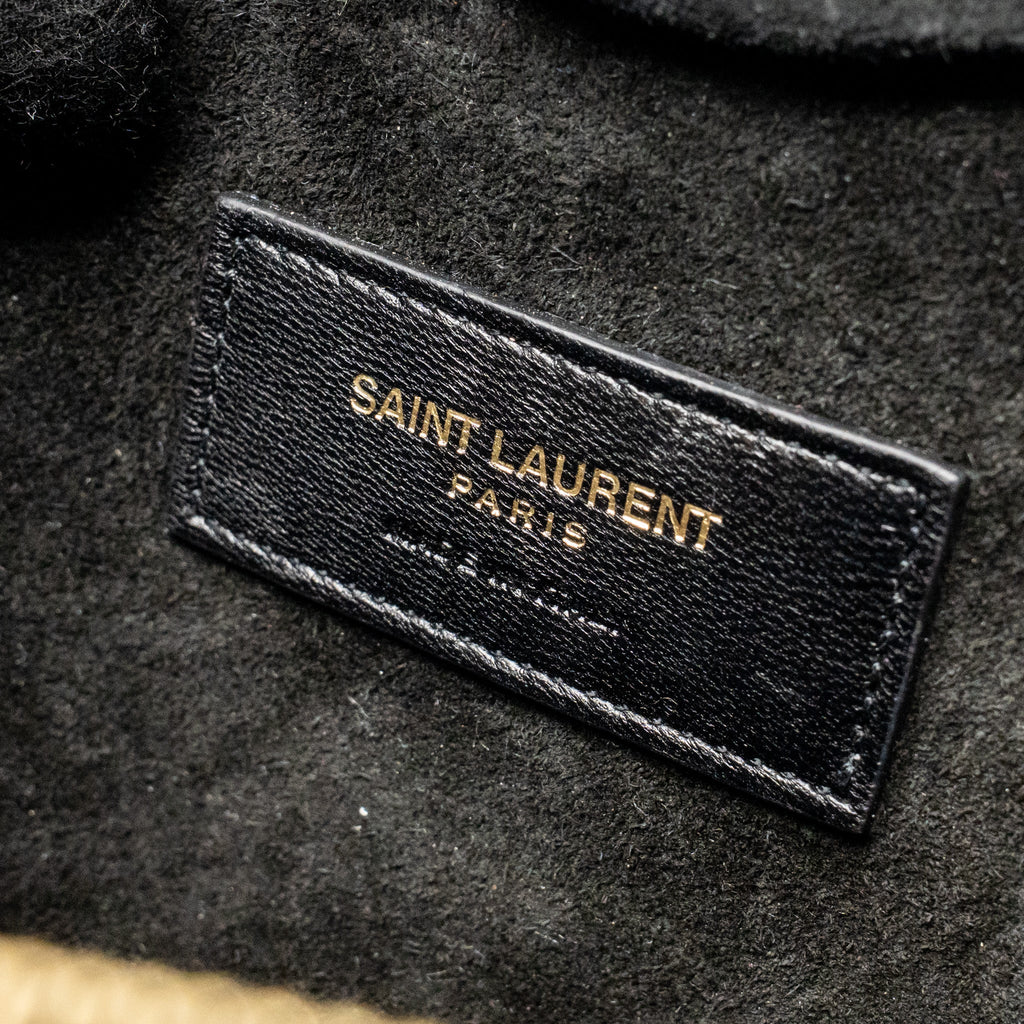 SAINT LAURENT/YSL LOVE HEART CHAIN BAG LAMBSKIN BLACK GHW