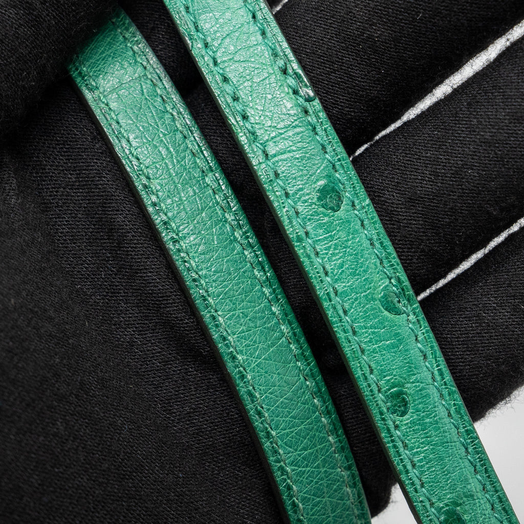 HERMES MINI CONSTANCE OSTRICH VERT VERTIGO GHW