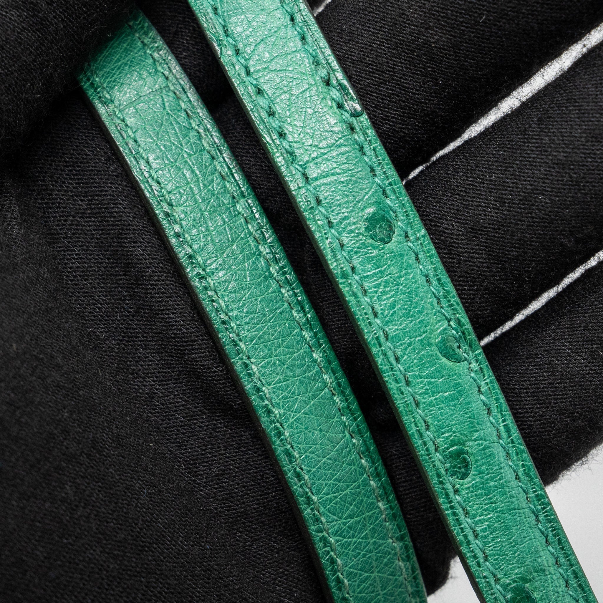 HERMES MINI CONSTANCE OSTRICH VERT VERTIGO GHW