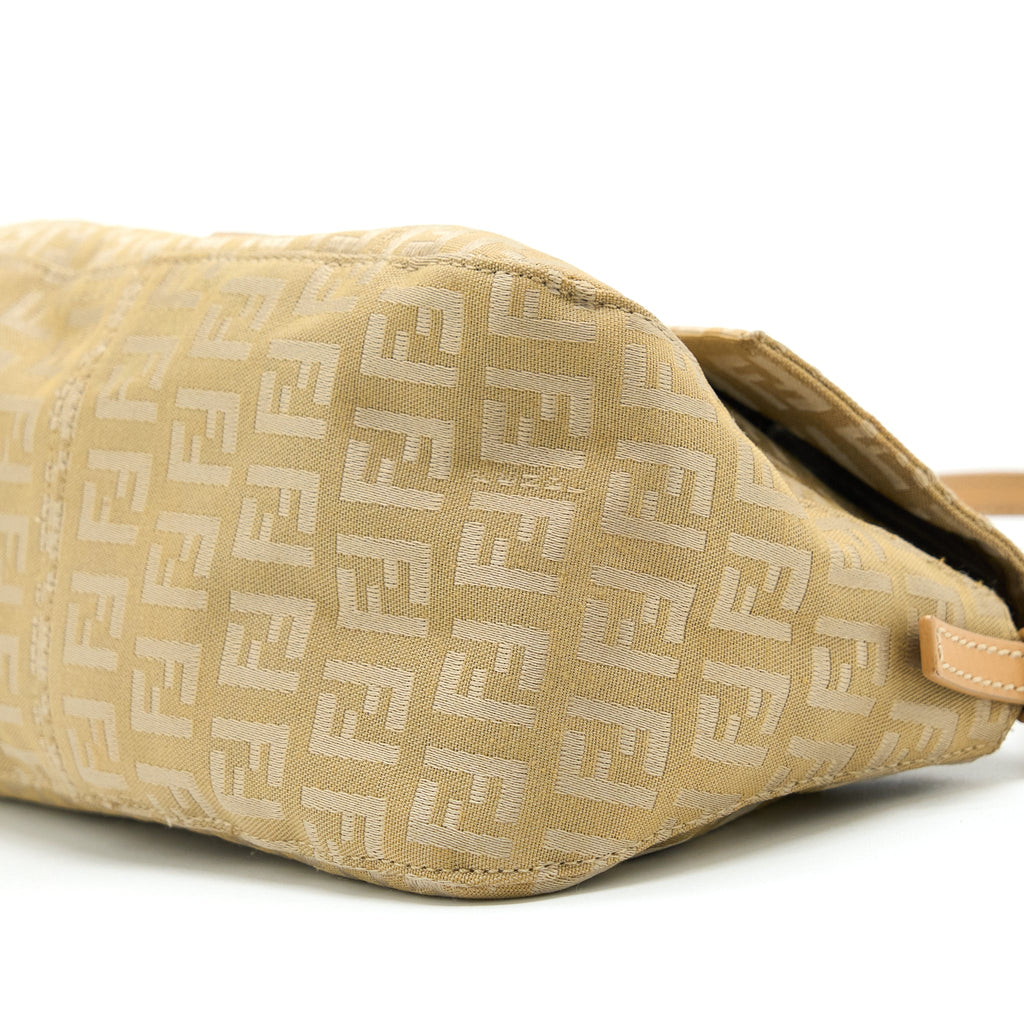 FENDI MINI MAMMA BAGUETTE CANVAS BEIGE GHW