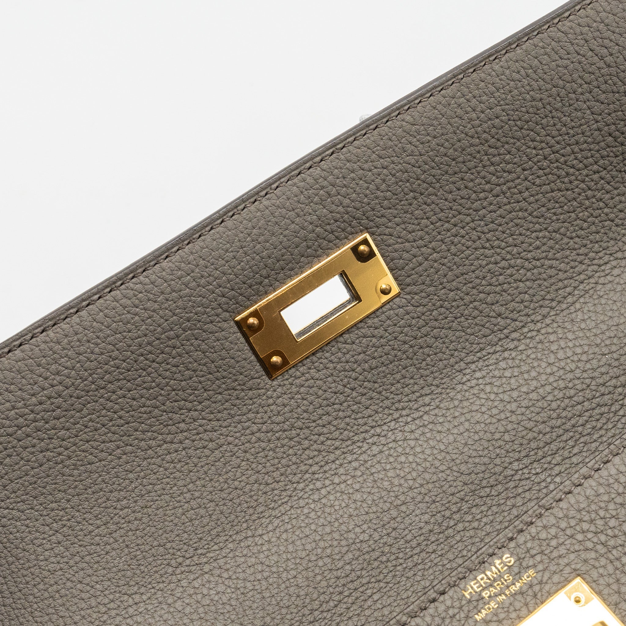 HERMES KELLY 28 TOGO GRIS ETAIN GHW
