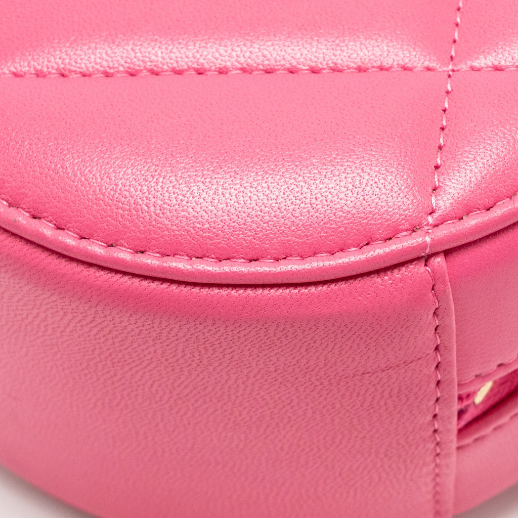 CHANEL 19 ROUND CLUTCH WITH CHAIN LAMBSKIN PINK MULTICOLOUR HARDWARE (MICROCHIP)