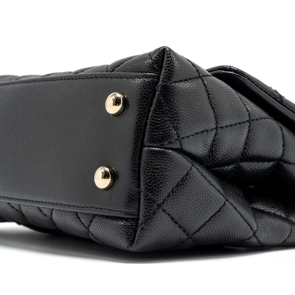 CHANEL SMALL COCO HANDLE CAVIAR BLACK LGHW