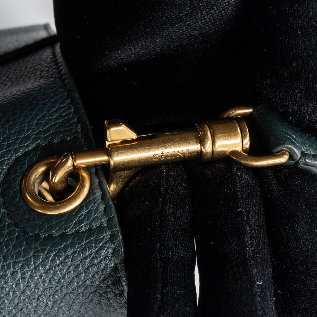 CELINE SANGLE BUCKET BAG CALFSKIN DARK GREEN GHW