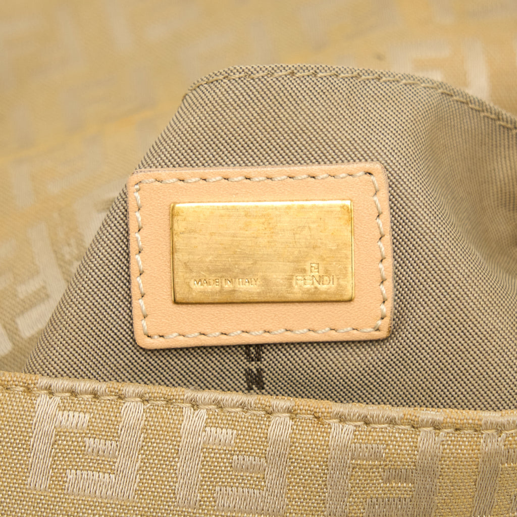 FENDI MINI MAMMA BAGUETTE CANVAS BEIGE GHW