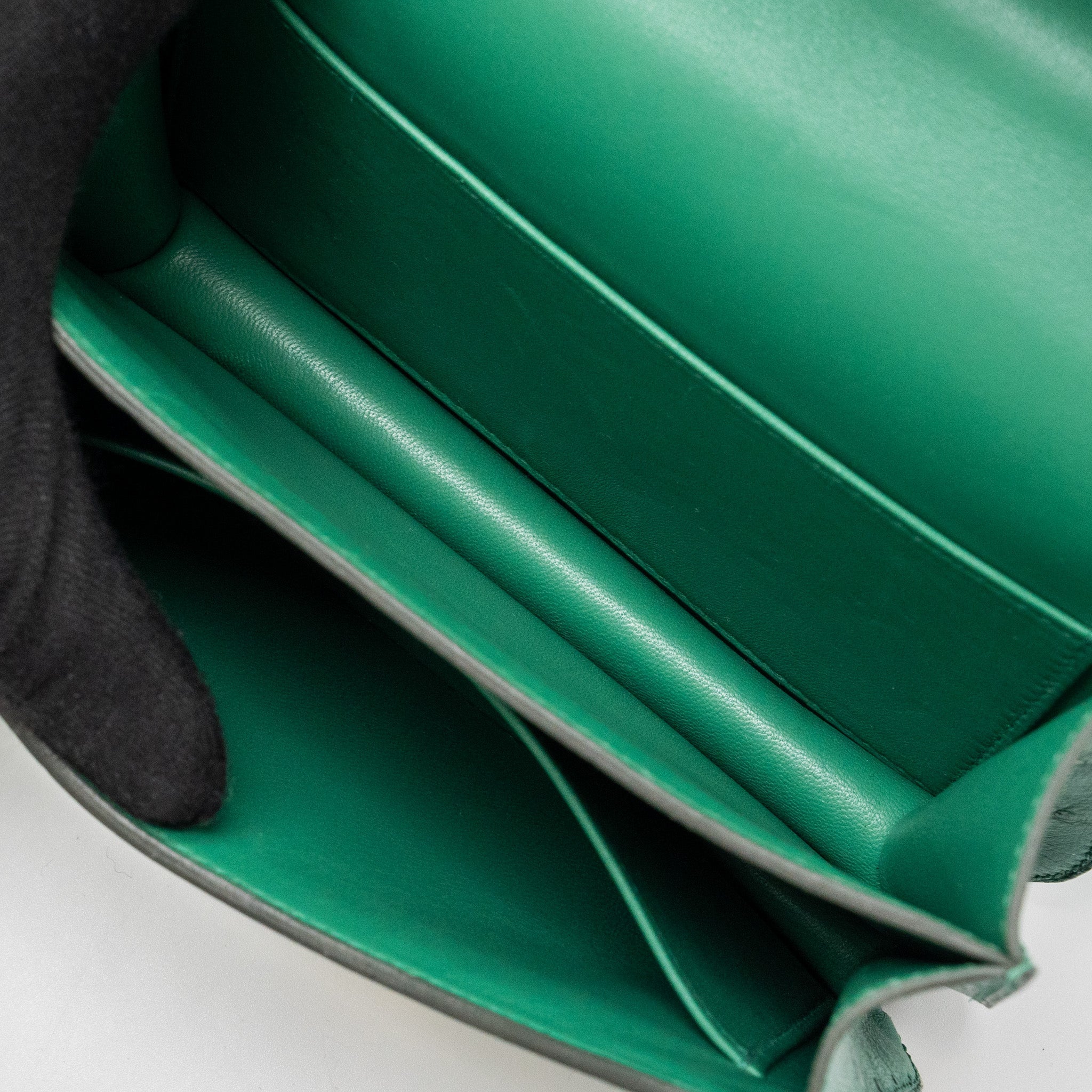 HERMES MINI CONSTANCE OSTRICH VERT VERTIGO GHW