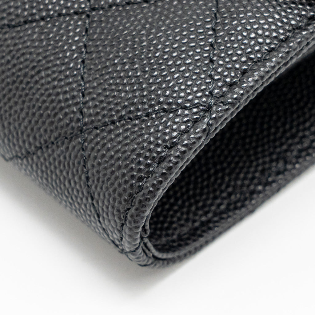 CHANEL 23P MINI CLUTCH WITH CHAIN CAVIAR BLACK LGHW (MICROCHIP)
