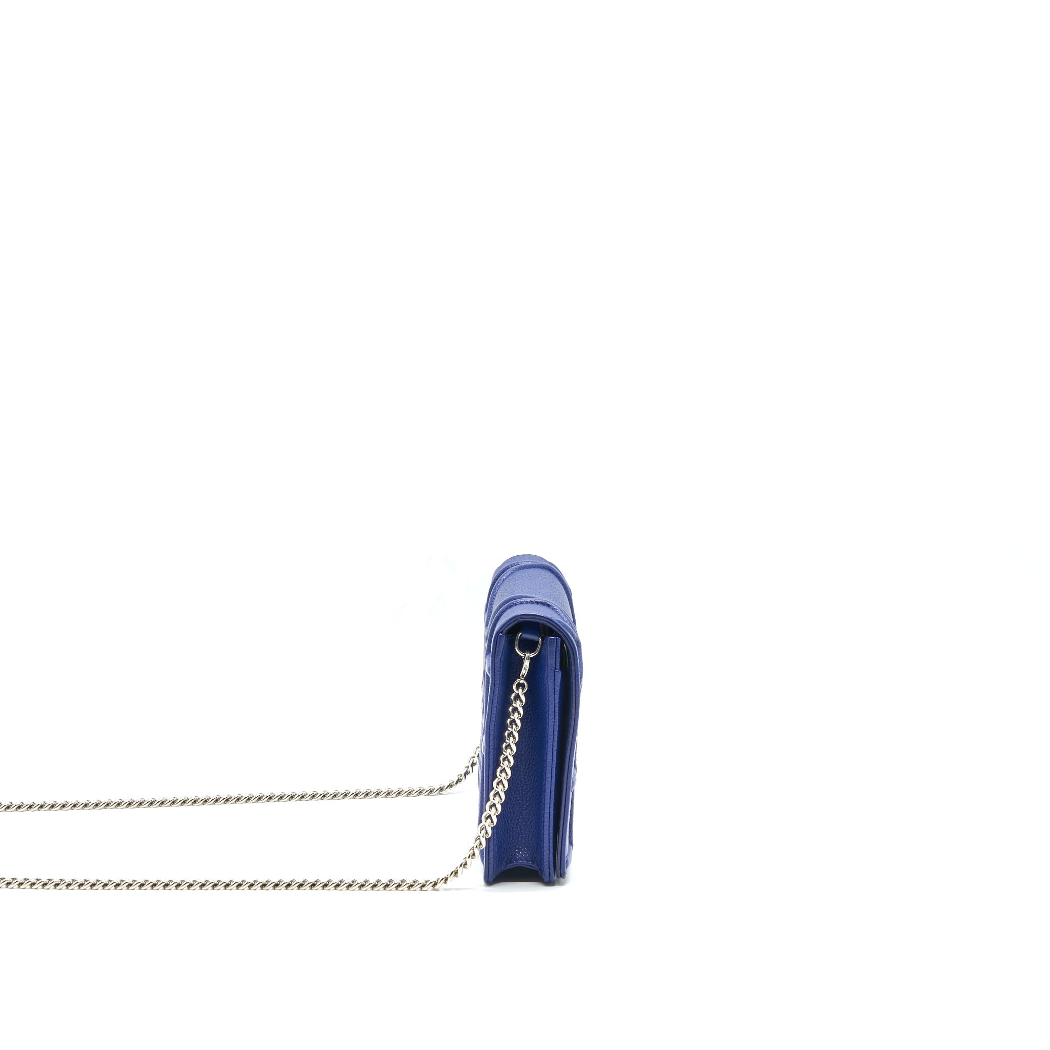 DIOR DIORAMA WALLET ON CHAIN BLUE WITH SHW