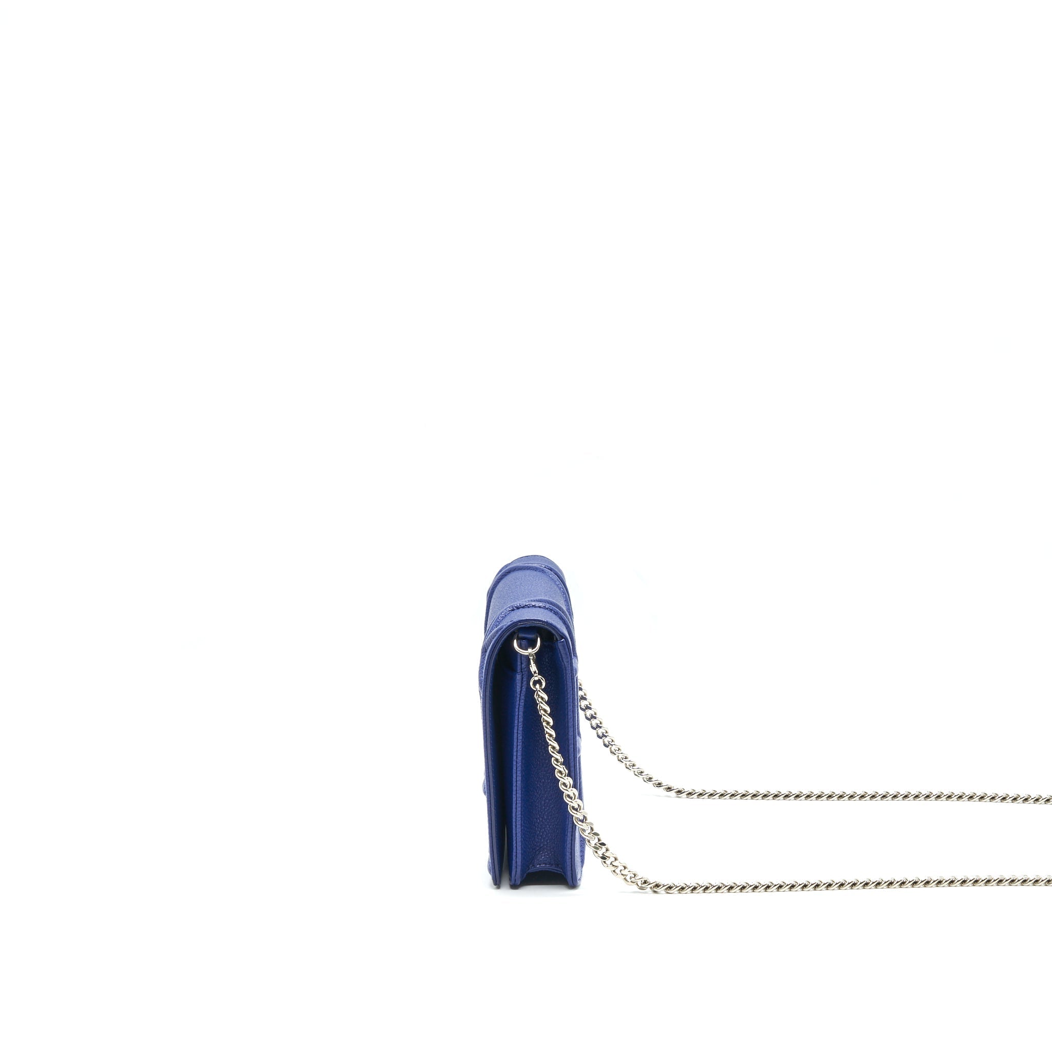 DIOR DIORAMA WALLET ON CHAIN BLUE WITH SHW