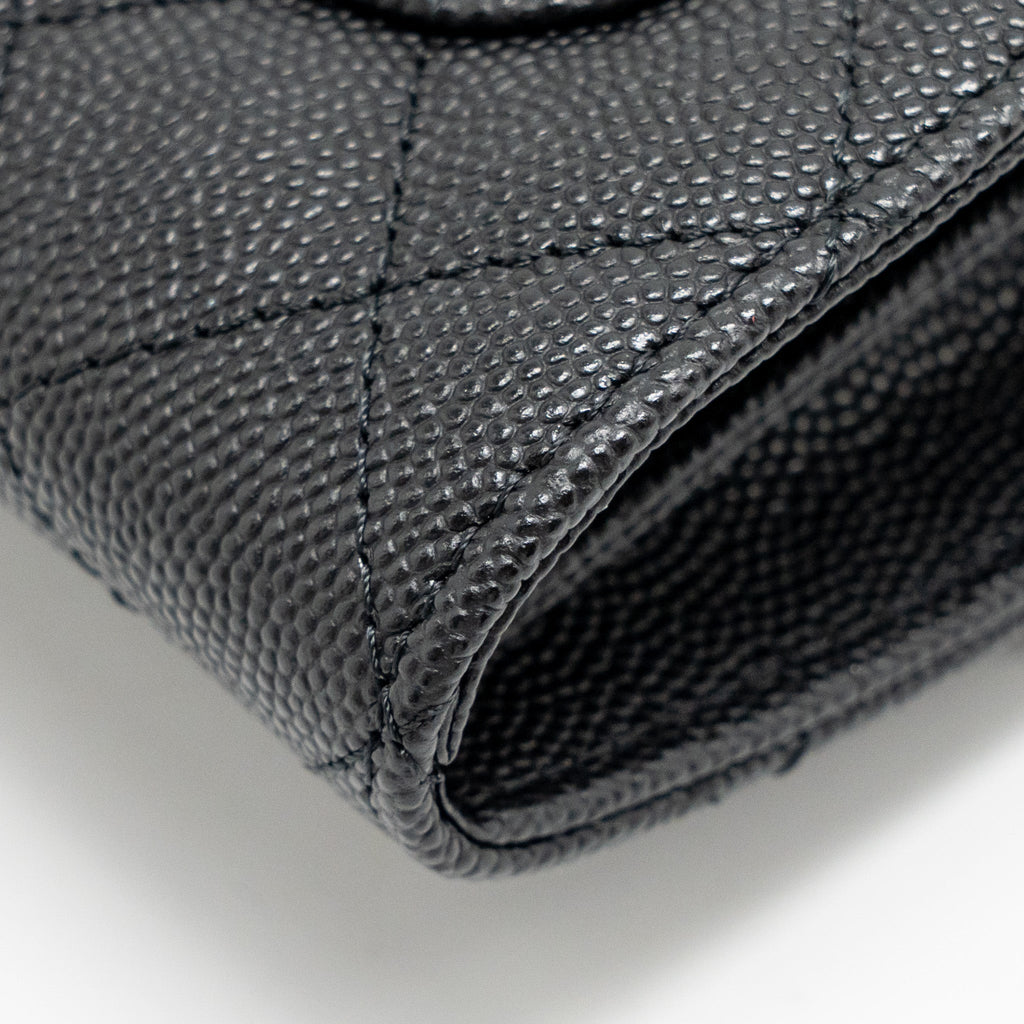 CHANEL 23P MINI CLUTCH WITH CHAIN CAVIAR BLACK LGHW (MICROCHIP)