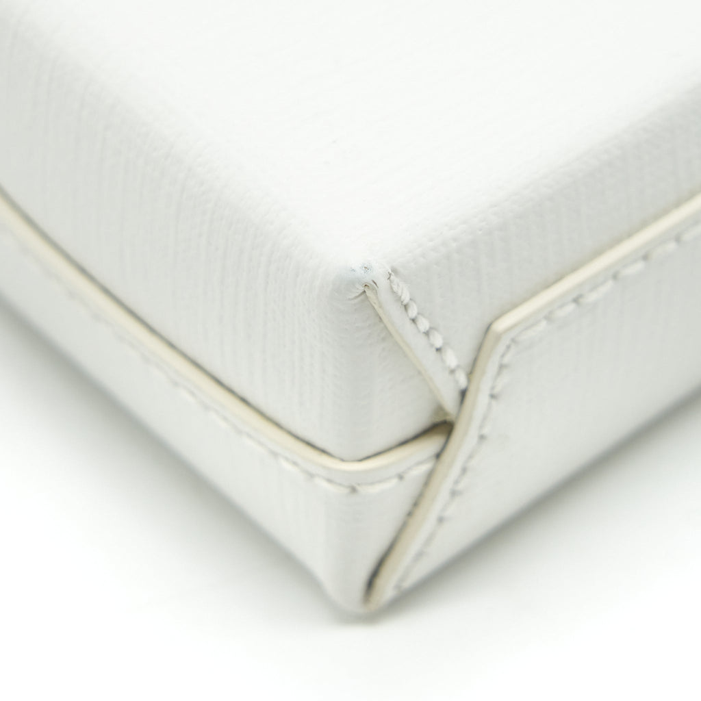BALENCIAGA MINI SHOPPING PHONE POUCH WHITE SHW