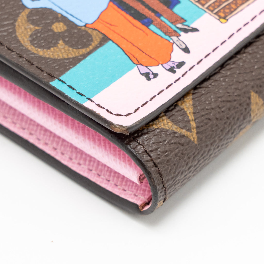 LOUIS VUITTON SARAH WALLET 2016 CHRISTMAS LIMITED EDITION MONOGRAM CANVAS ROSE BALLERINE GHW