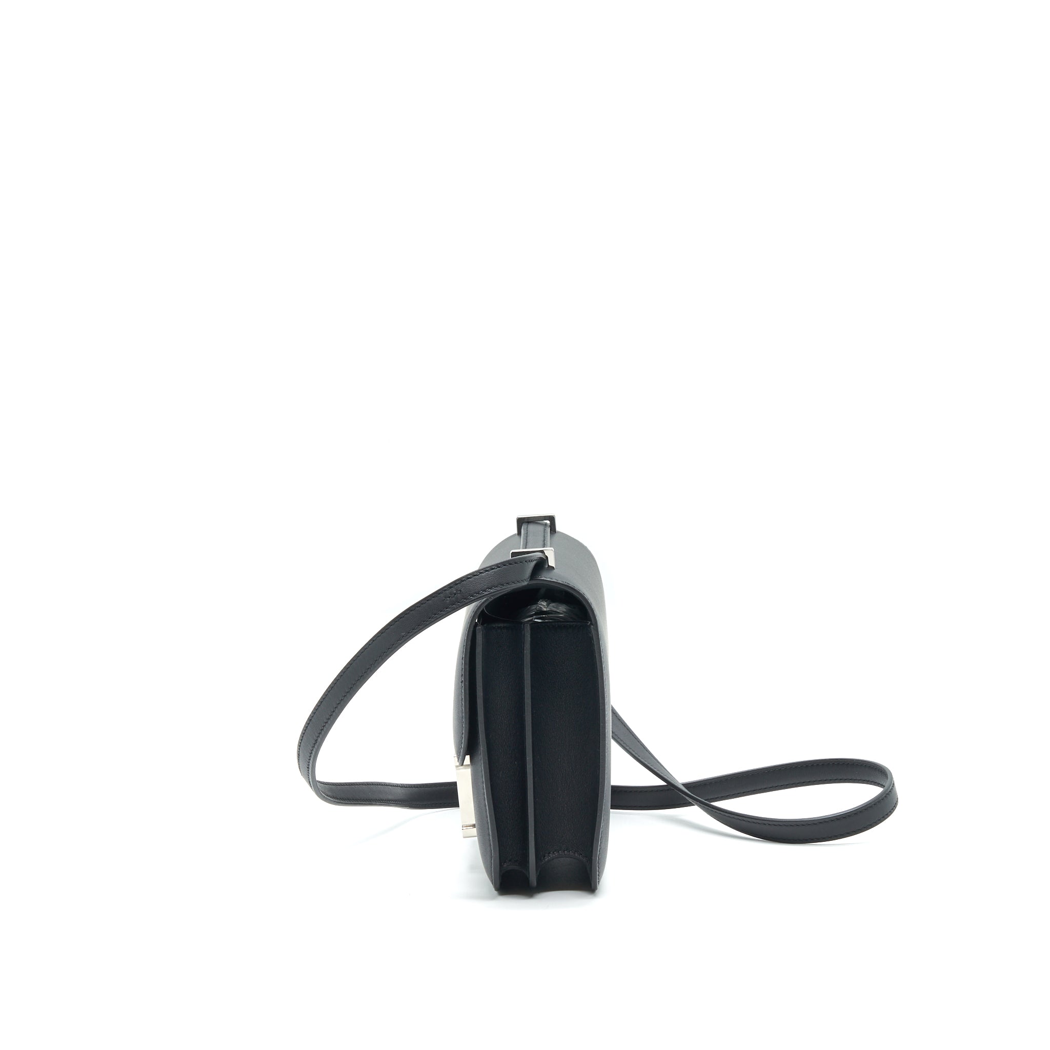 HERMES MINI CONSTANCE BLACK WITH MULTICOLOR BUCKLE SHW SWIFT LEATHER