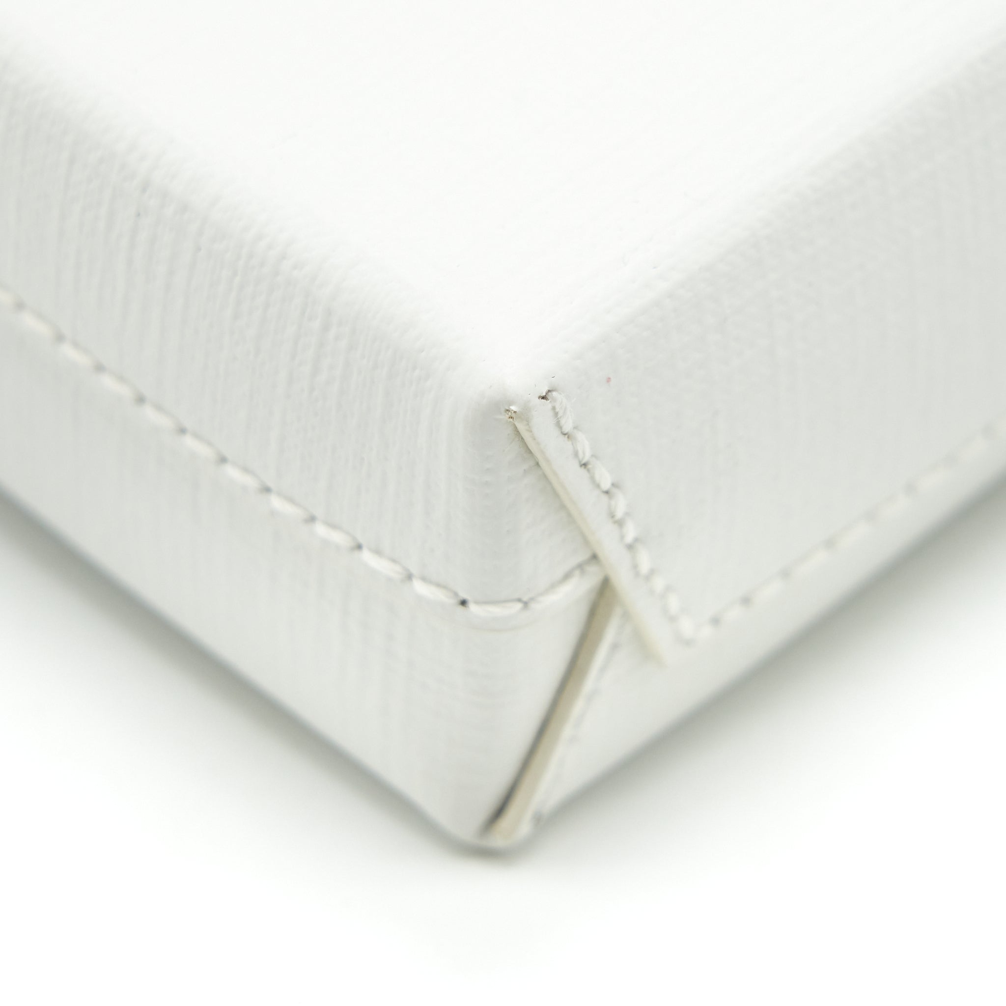 BALENCIAGA MINI SHOPPING PHONE POUCH WHITE SHW