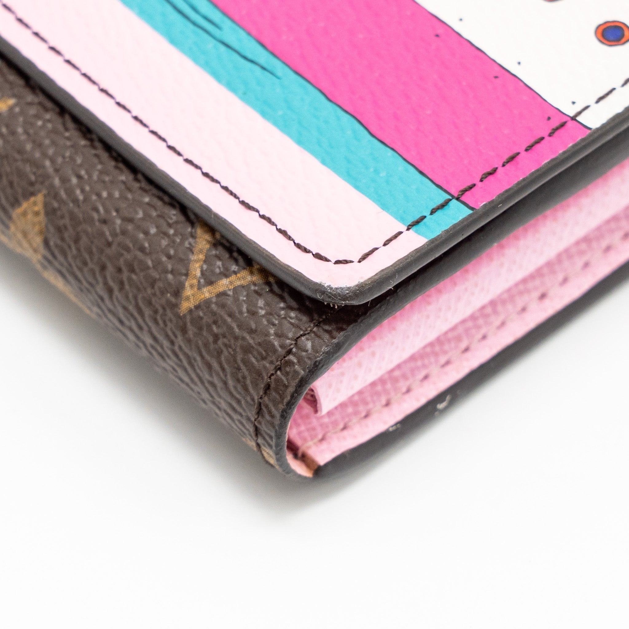 LOUIS VUITTON SARAH WALLET 2016 CHRISTMAS LIMITED EDITION MONOGRAM CANVAS ROSE BALLERINE GHW