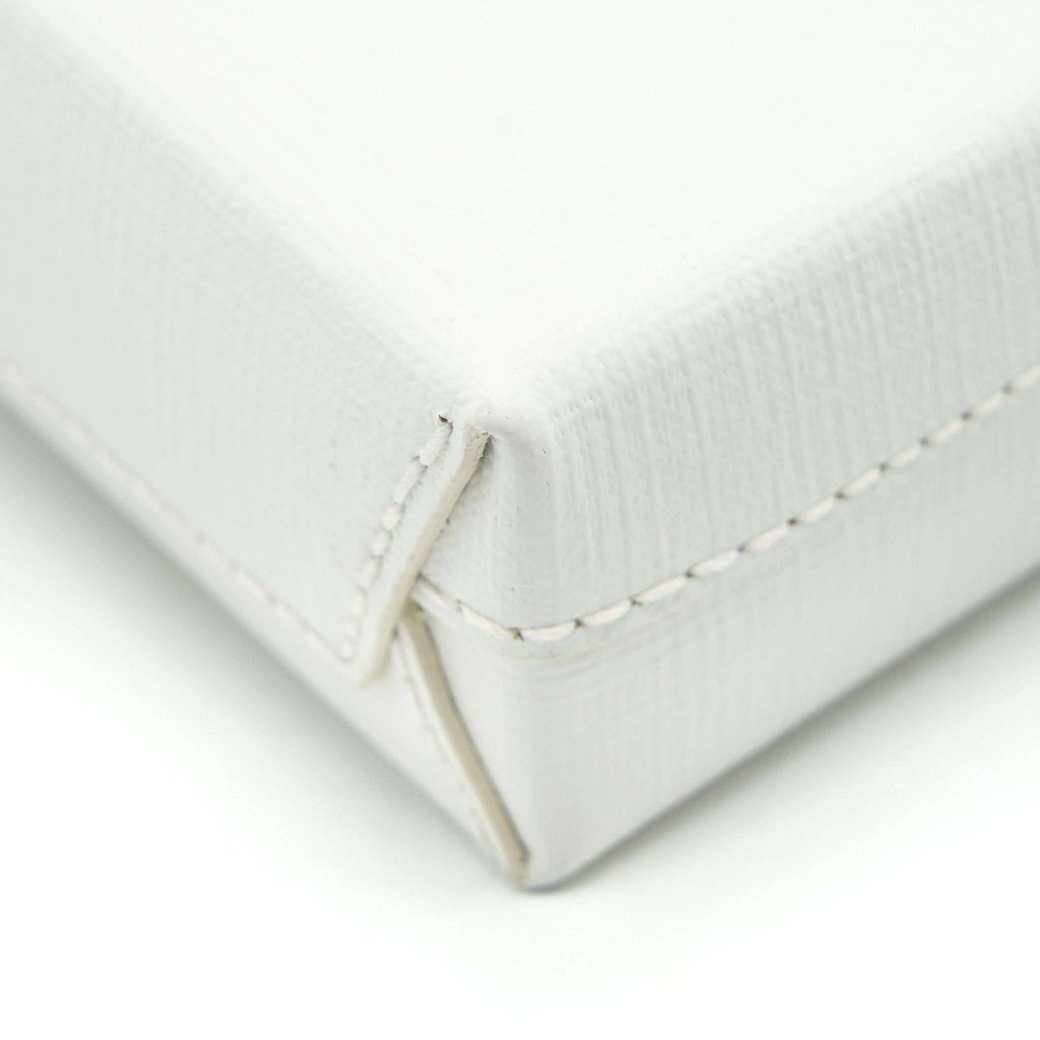 BALENCIAGA MINI SHOPPING PHONE POUCH WHITE SHW