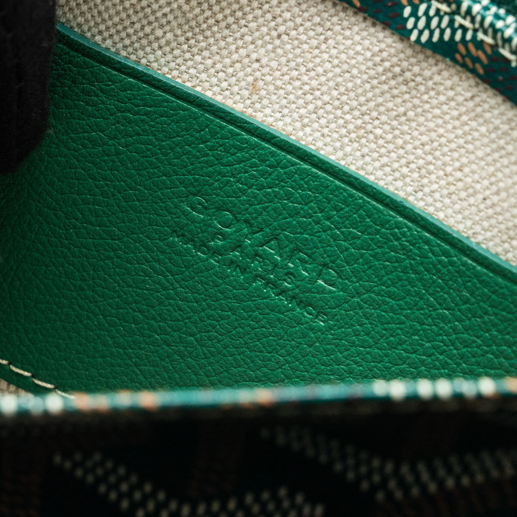 GOYARD PORTEFEUILLE POCHETTE PLUMET GOYARDINE CANVAS VERT SHW