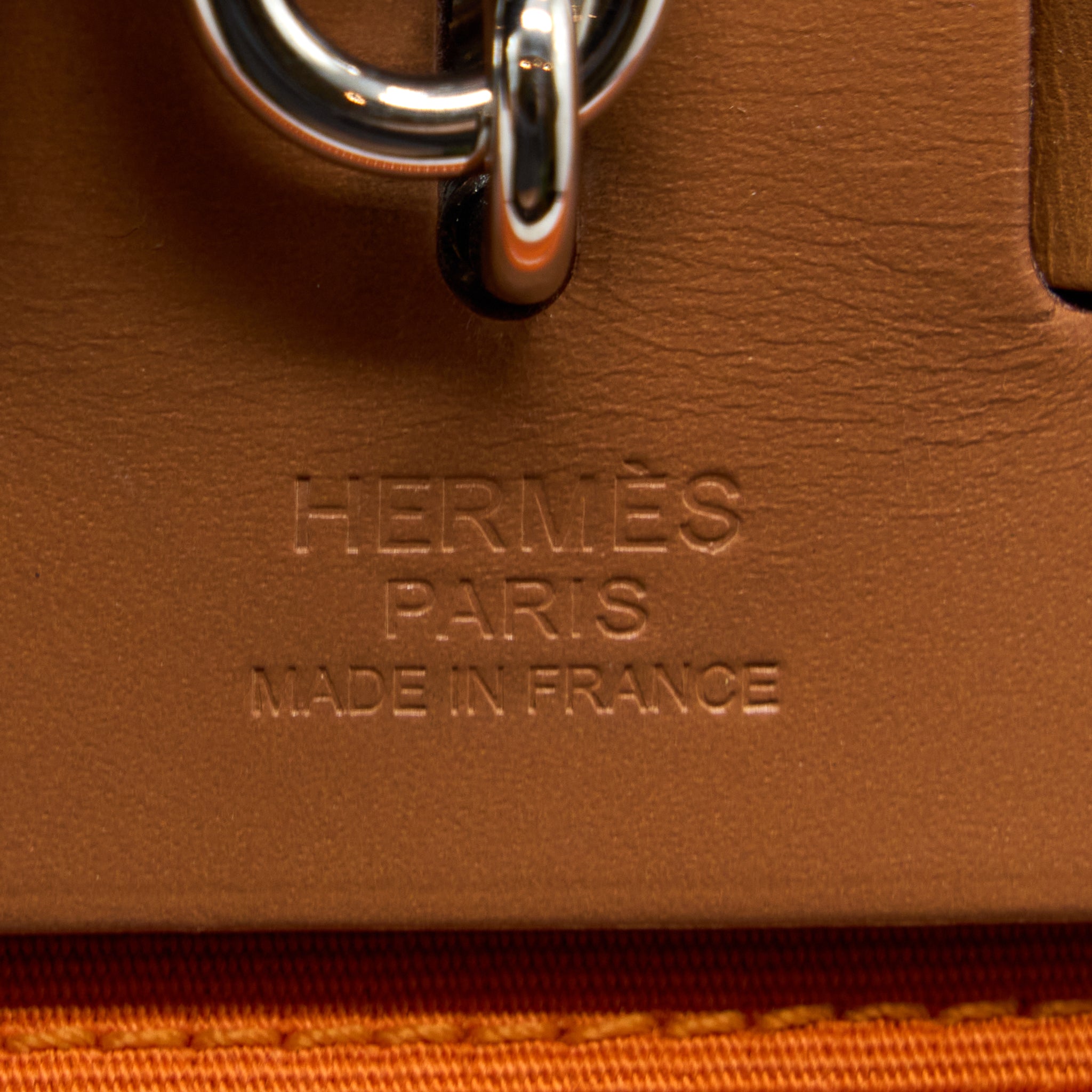HERMES HERBAG 31 ZIP BAG CANVAS ORANGE SHW