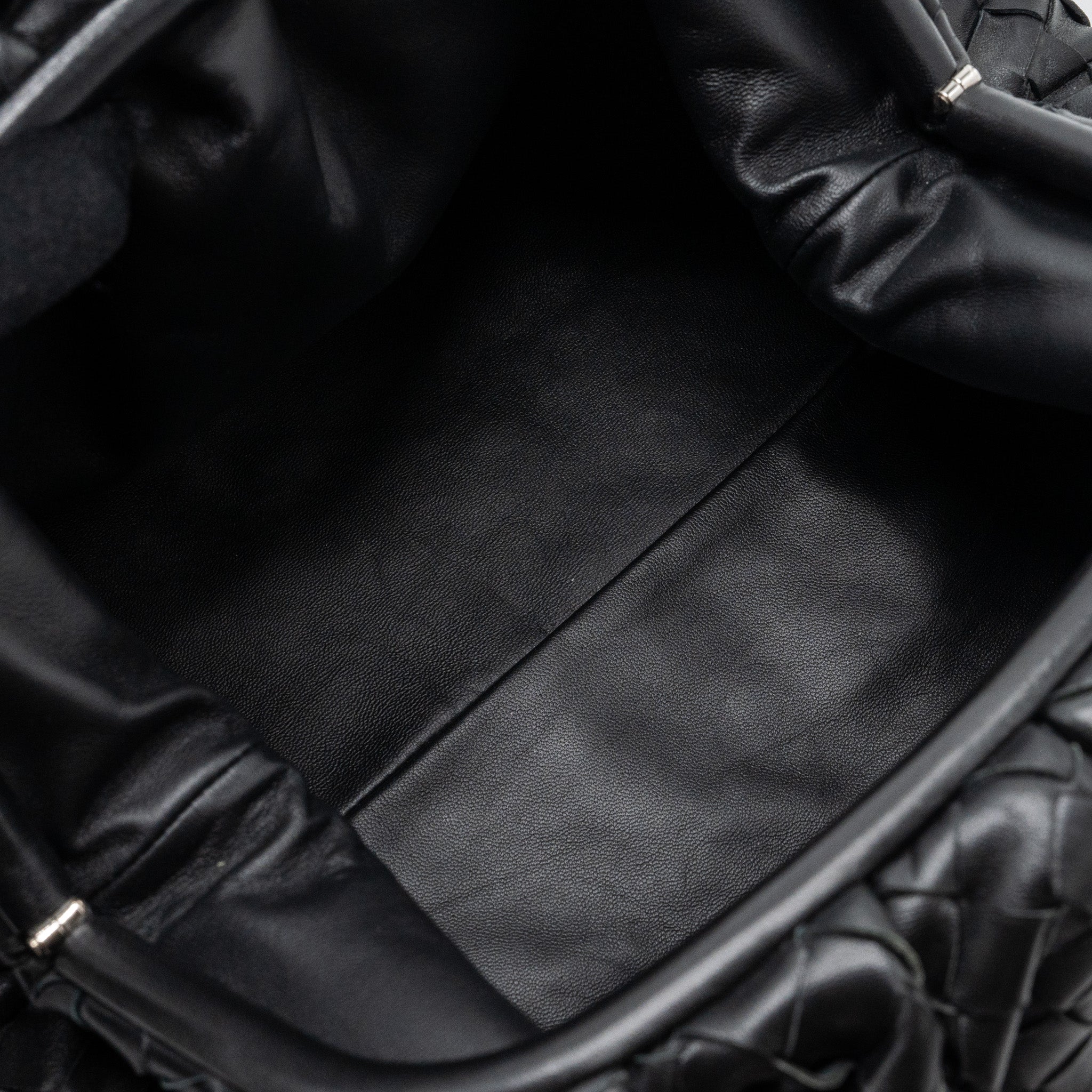 BOTTEGA VENETA POUCH INTRECCIATO LEATHER CLUTCH LAMBSKIN BLACK