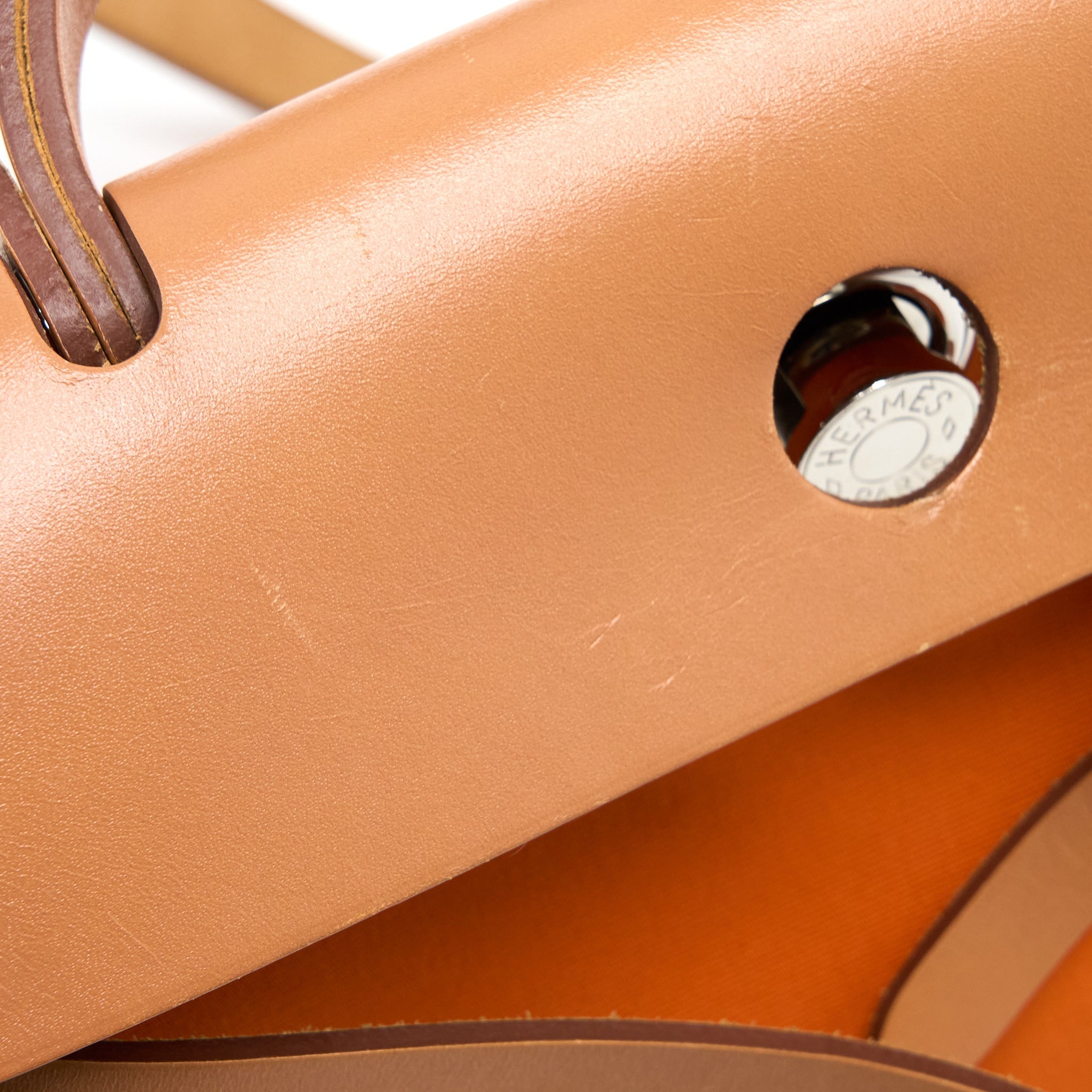 HERMES HERBAG 31 ZIP BAG CANVAS ORANGE SHW