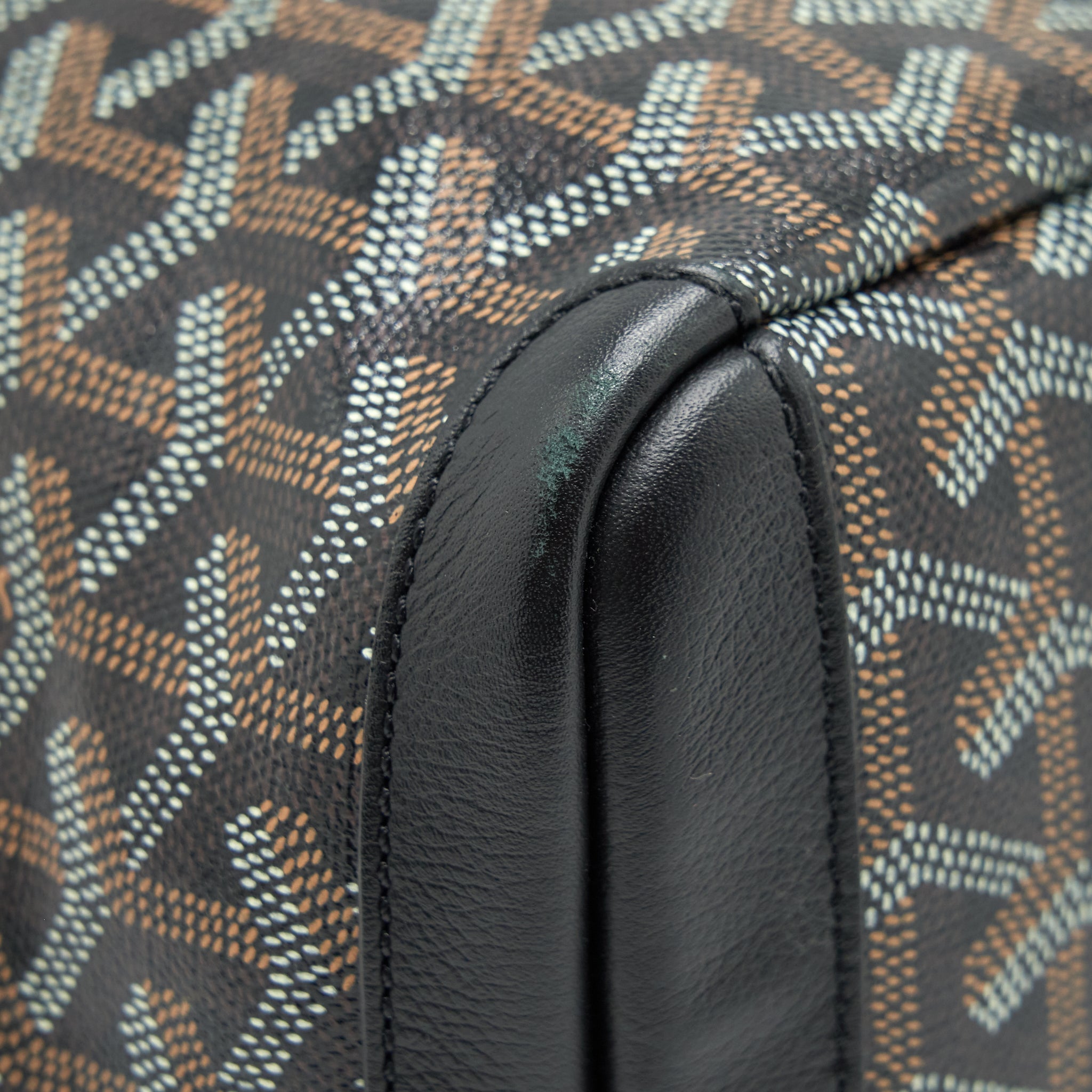 GOYARD BLACK/VIOLET GOYARDINE COATED CANVAS TOTE BAG